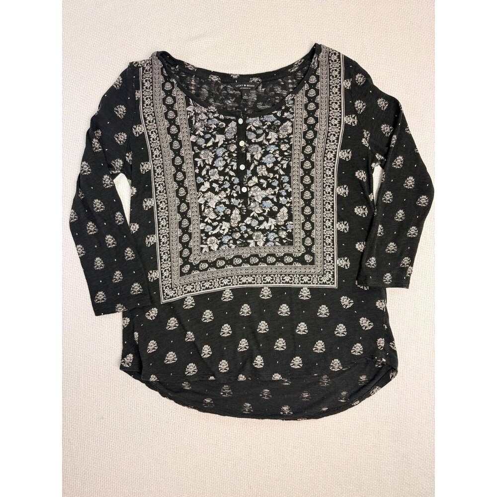Lucky Brand Women's Floral Patterned Long Sleeve Top